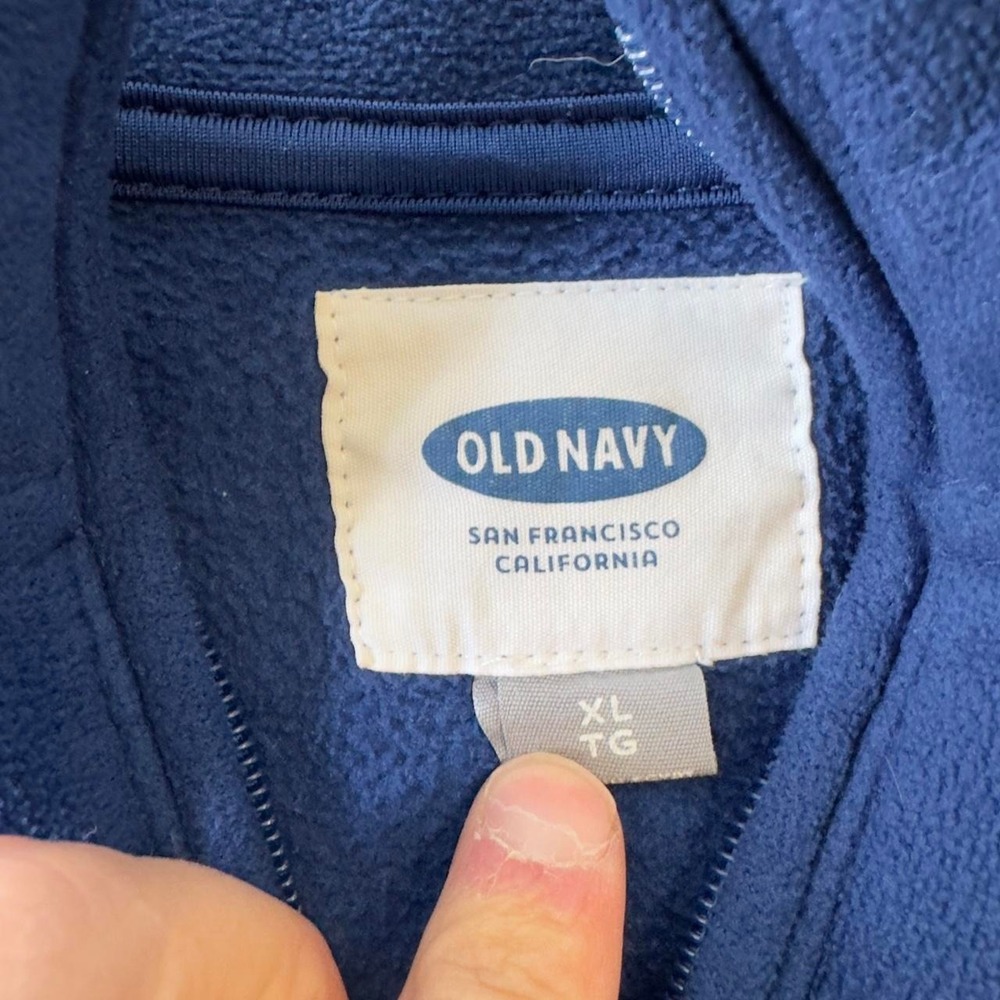 Vintage blue old navy quarter zip spell out pullover fleece - Picture 2 of 6